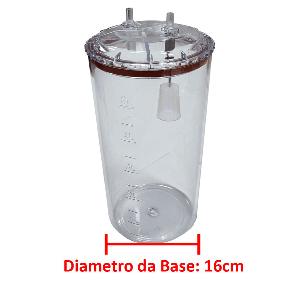 Frasco p/ Aspiração Autoclavável 121ºC Transparente 5L Olidef Dormed dormed Frasco p/ Aspiração Autoclavável 121ºC Transparente 5L Olidef Dormed dormed